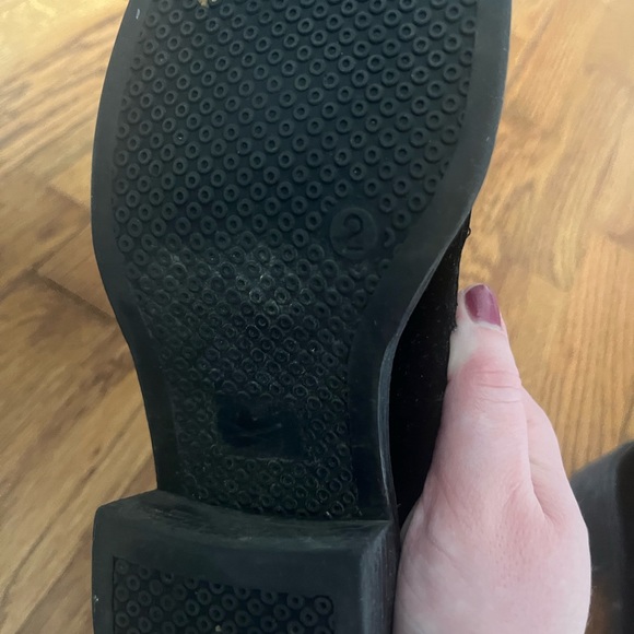 Vintage, No Restrictions, Black Suede Y2K platform shoes size 2 - Picture 4 of 6